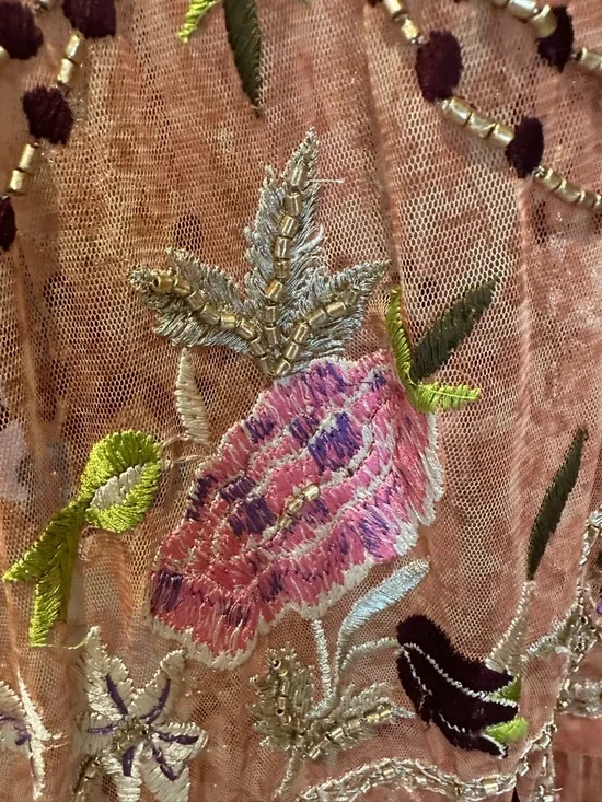 EXQUISITE Free People Peach Embroidered and beaded Maxi Dress - Picture 14 of 14